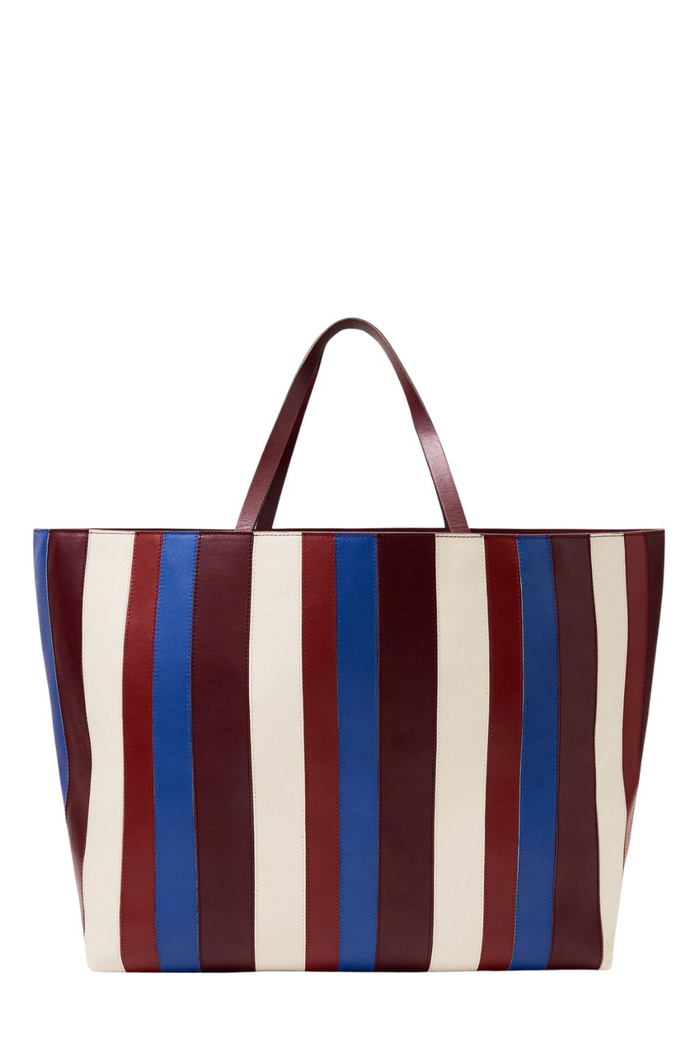 Zara Leather Stripe Maxi Shopper