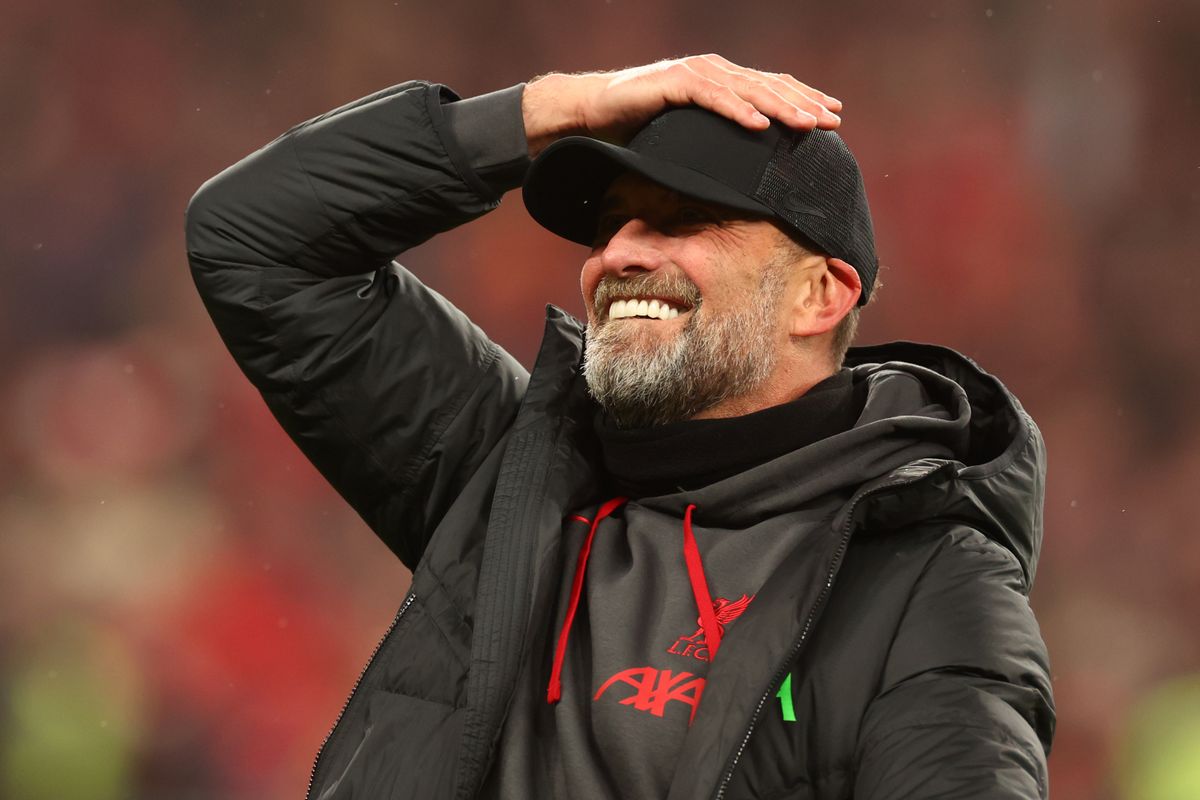 Liverpool manager Jurgen Klopp celebrates after his side&#039;s Carabao Cup final win over Chelsea in February 2024.