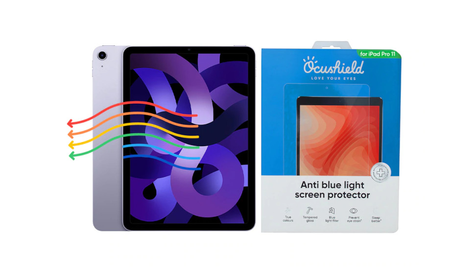 Packaging and product shot of Ocushield Anti Blue Light Screen Protector