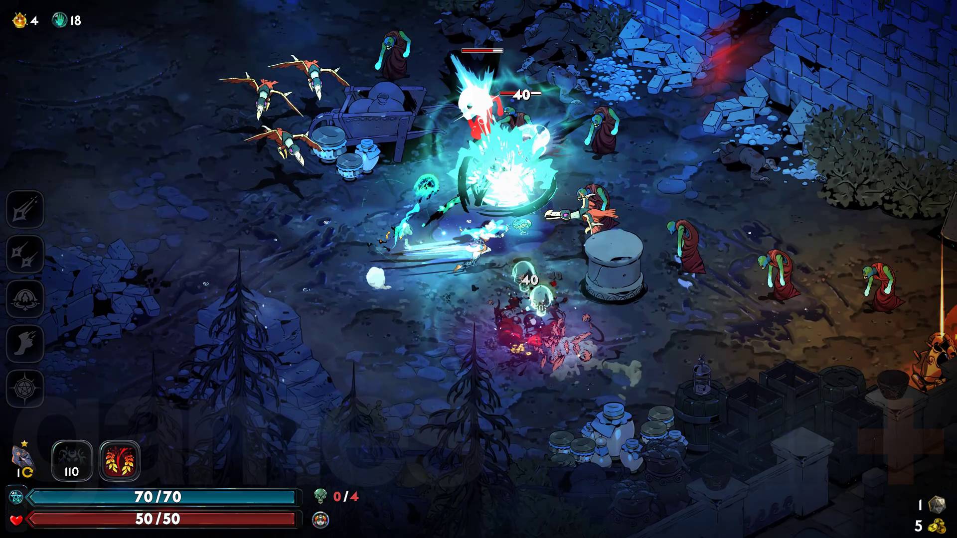 Hades 2 Weapons argent skull exploding enemies in ephyra