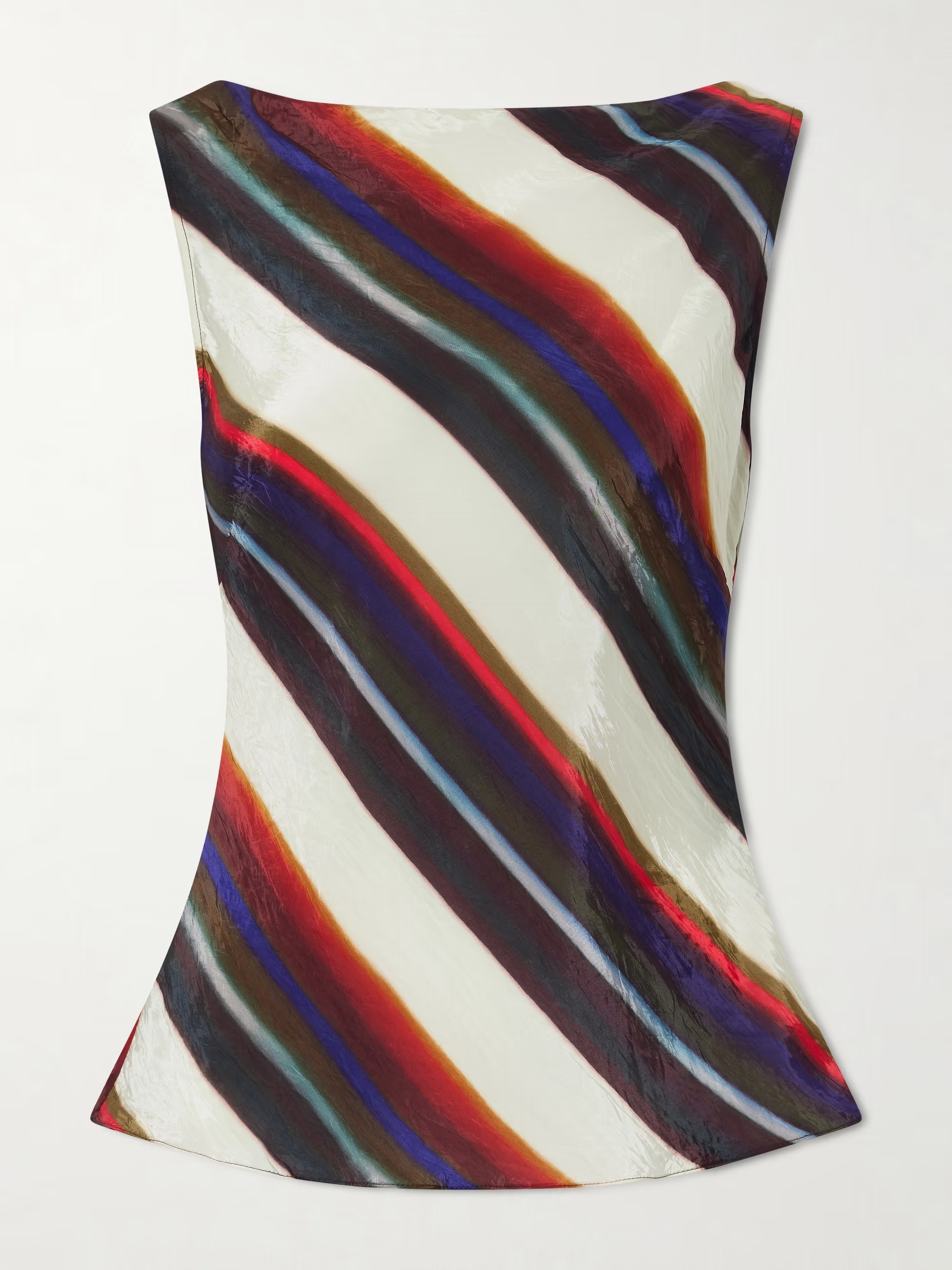 Christopher John Rogers, Morris Striped Crinkled-Satin Top