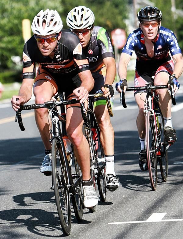 Bobby Lea (Pure Energy-ProAirHFA) leads a promising break which was caught with three laps to go.