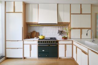 Wooden bespoke cabinetry in kitchen at Boerum Hill Townhouse