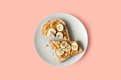 Healthy snack ideas: Peanut butter and banana on toast