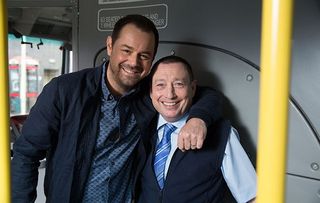Lee MacDonald and Danny Dyer have fun behind the scenes on EastEnders