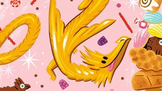 Dungeons and dragons; colourful illustration of a dragon