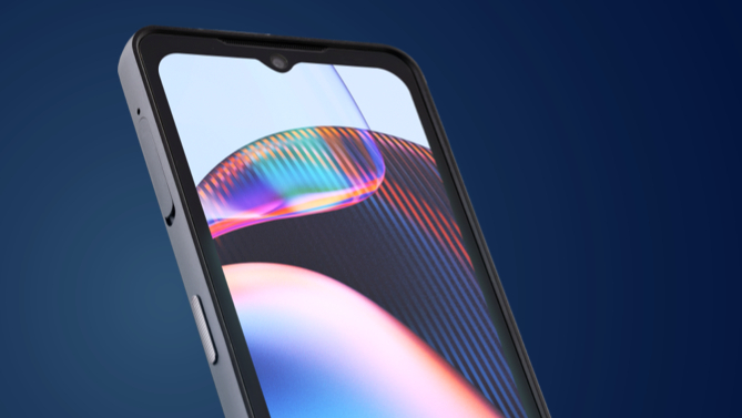 The Motorola Defy 2 shows a blue swirling image