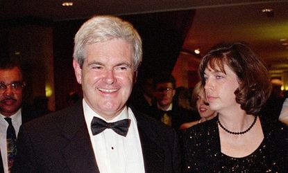 Newt Gingrich and his then-wife Marianne in 1995: The GOP hopeful's second wife is laying into Newt in a "bombshell" ABC News interview.