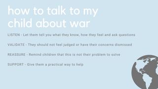 infographic on ho to talk to your child about war