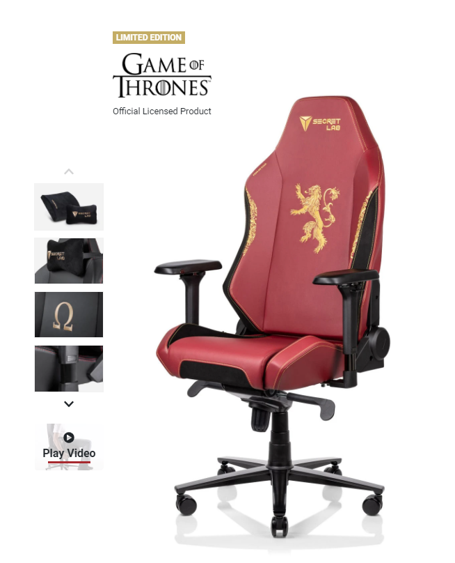 The SecretLab Omega gaming chair.