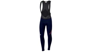 Sportful Fiandre no rain bibtights in navy against a white background