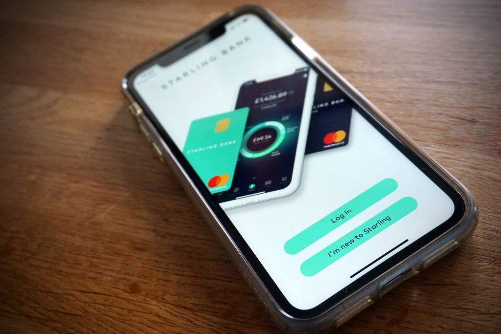 Starling Bank banking app on a smart phone