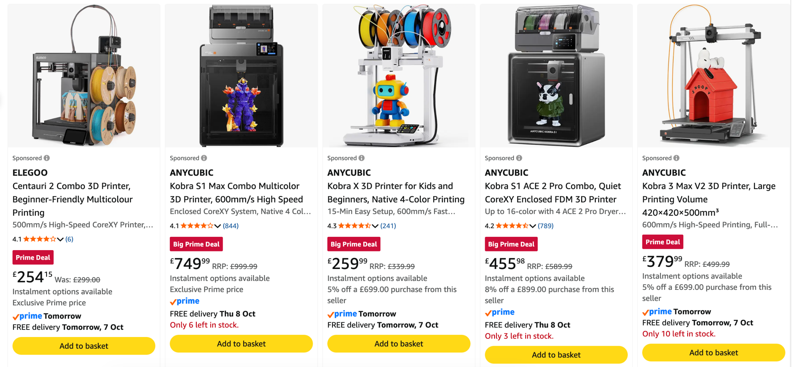 3D printing live blog Amazon screenshot October PRime Day