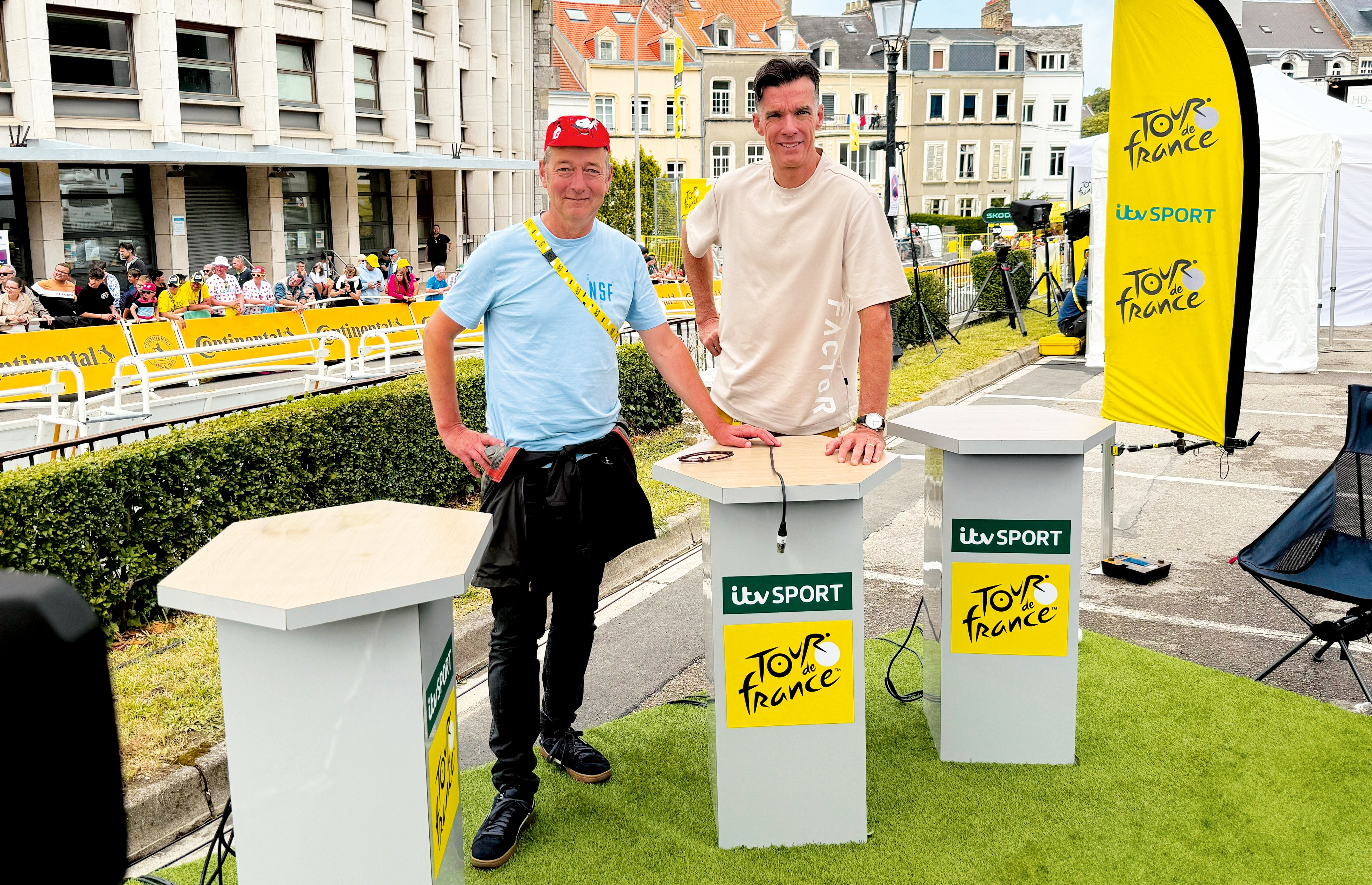 ITV&#039;s studio at the 2025 Tour de France
