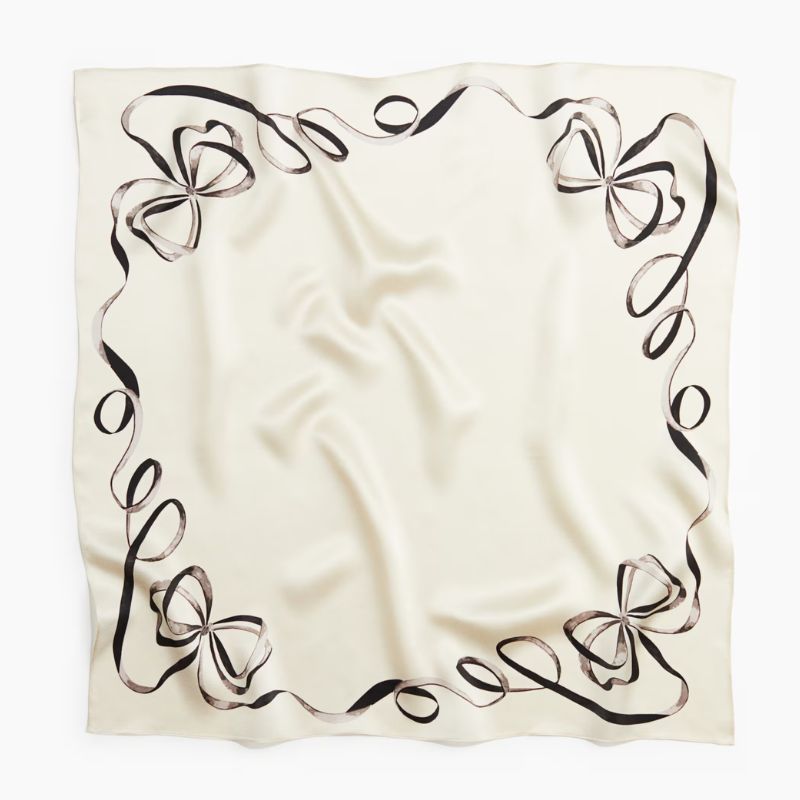 white scarf with black bow drawing