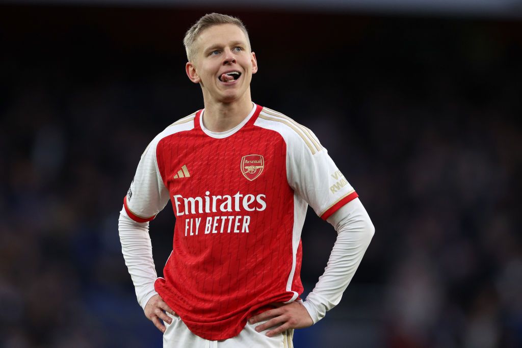 Oleksandr Zinchenko of Arsenal in action during the Premier League match between Arsenal FC and Brighton &amp; Hove Albion at Emirates Stadium on December 17, 2023 in London, England. (Photo by Richard Heathcote/Getty Images)