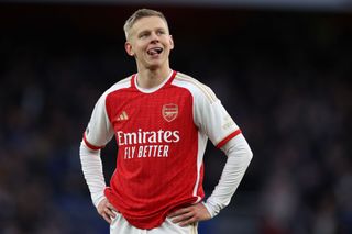 Oleksandr Zinchenko of Arsenal in action during the Premier League match between Arsenal FC and Brighton & Hove Albion at Emirates Stadium on December 17, 2023 in London, England. (Photo by Richard Heathcote/Getty Images)
