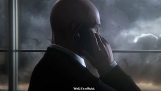 Agent 47 on the phone