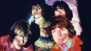 Pink Floyd shot with pyschedelic lighting in 1967