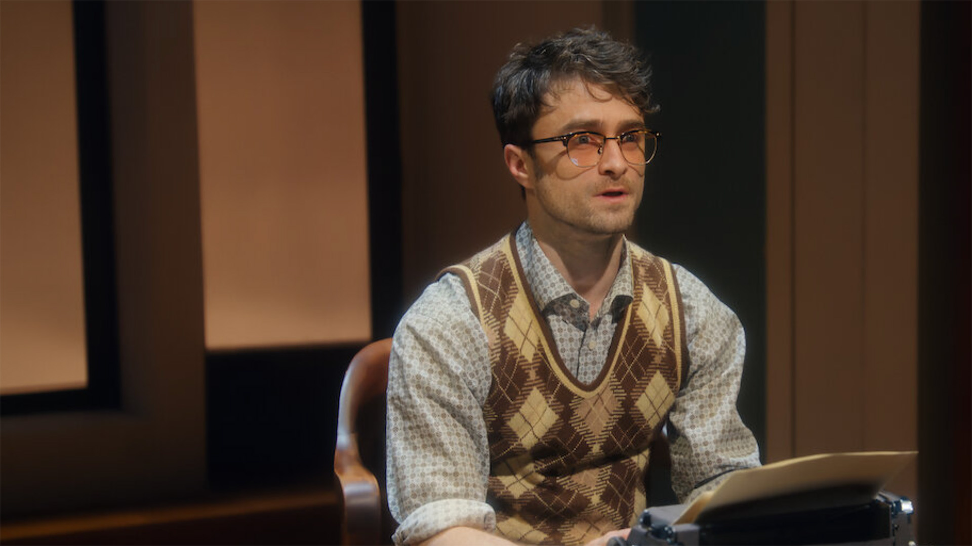 Daniel Radcliffe as Charley in the filmed stage play Merrily We Roll Along.