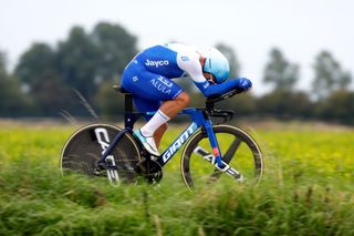 SLUIS NETHERLANDS AUGUST 24 Dylan Groenewegen of The Netherlands and Team JaycoAlula sprints during the 19th Renewi Tour 2023 Stage 2 a 136km individual time trial stage from Sluis to Sluis on August 24 2023 in Sluis Netherlands Photo by Bas CzerwinskiGetty Images