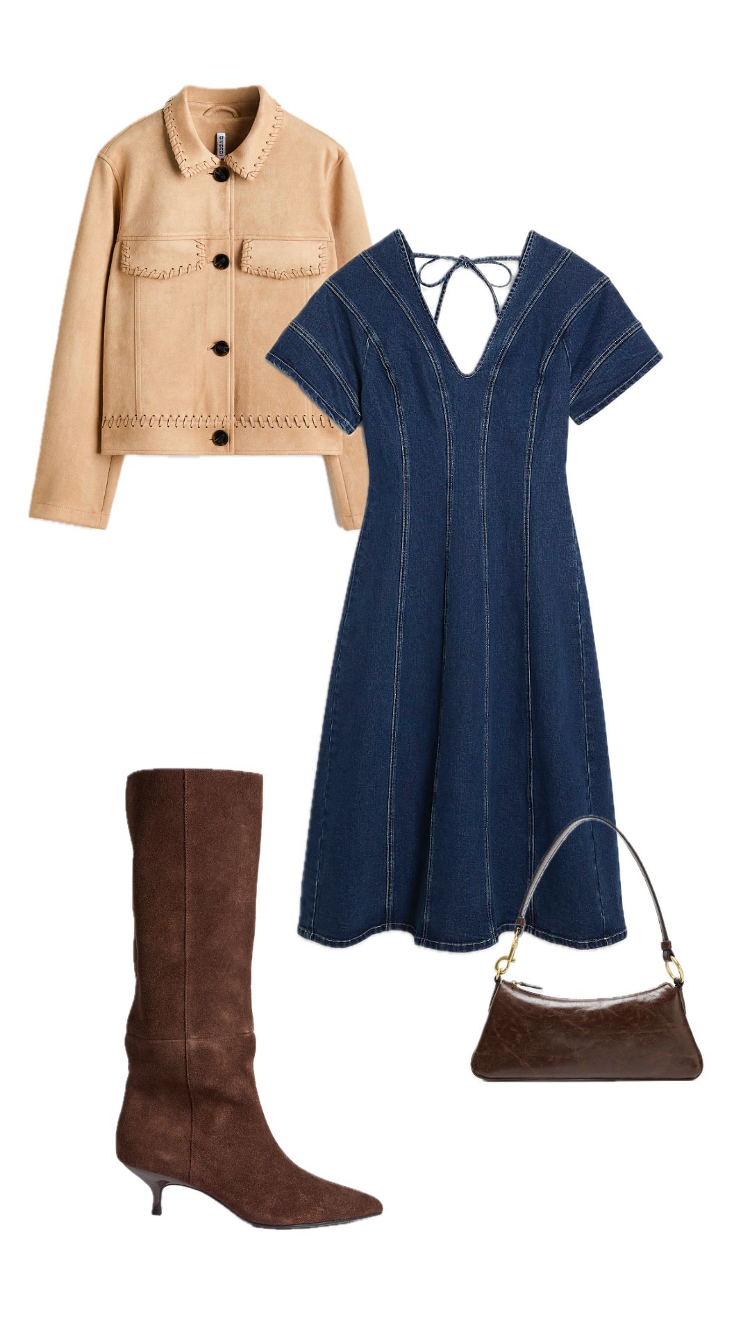 h&amp;amp;m tan jacket with other cut out images to make an outfit