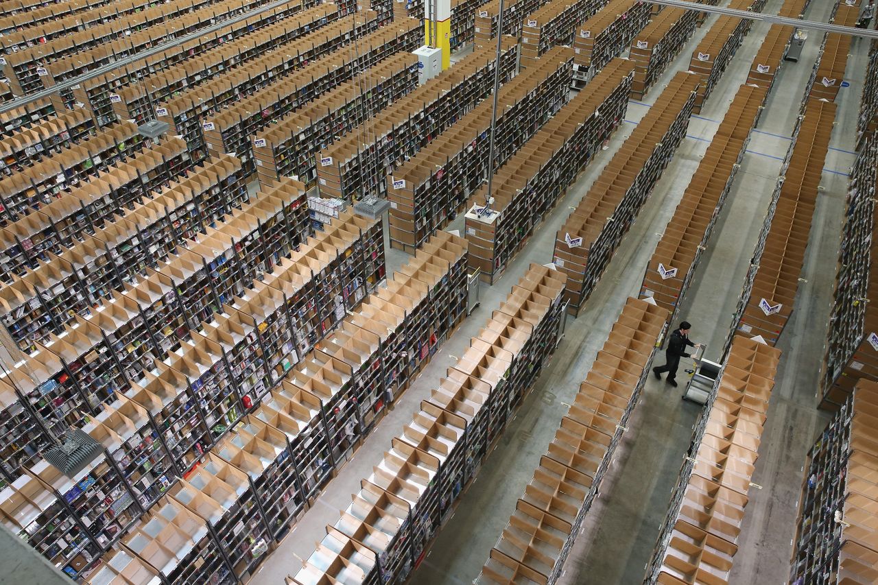 An Amazon warehouse.