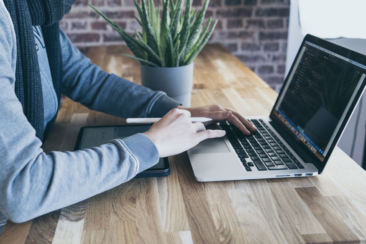 Man using laptop 