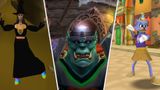 A triple image showing a character from Old School Runescape, World of Warcraft, and Toontown.