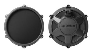 Alesis Turbo Mesh review: black mesh electronic drum set pads on a white background
