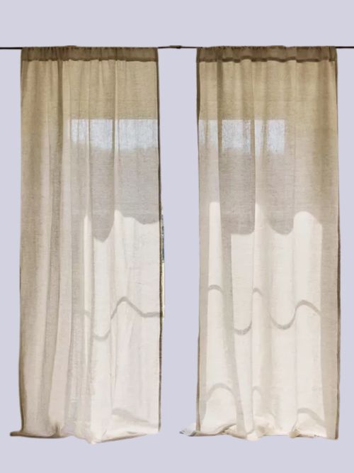 Washed Linen Curtain With Medium Opacity