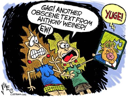 Editorial cartoon U.S. Anthony Weiner Donald Trump