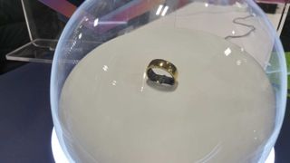 Circular Ring 2 in gold on display at CES 2025