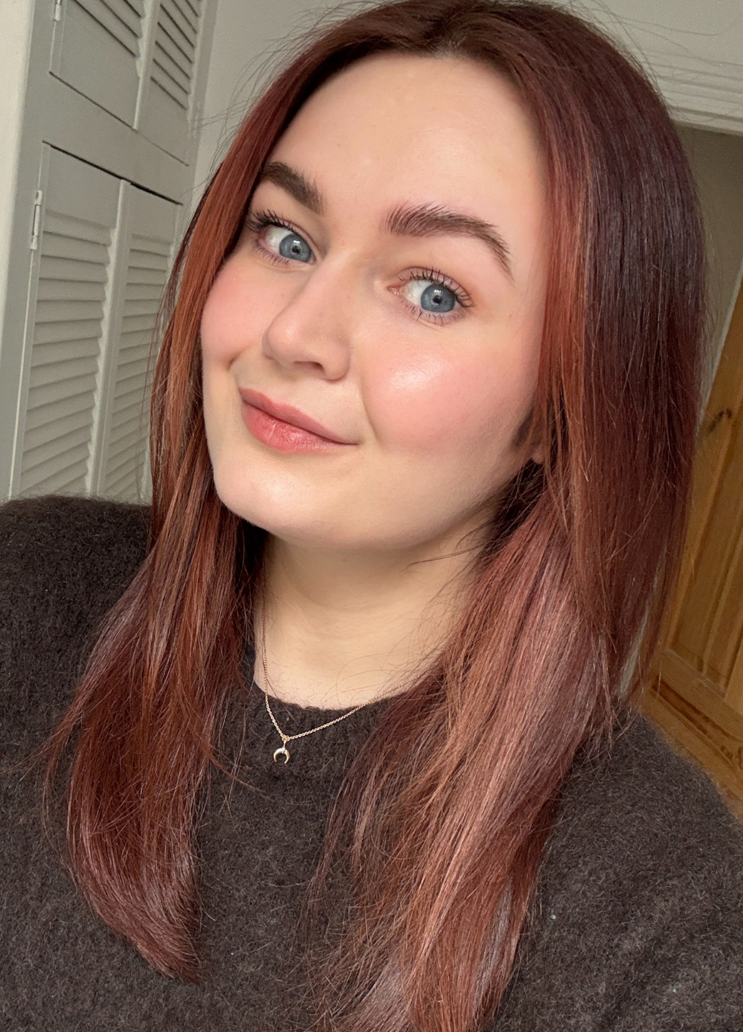 Lucy wearing Rare Beauty Soft Pinch Liquid Blush in Hope