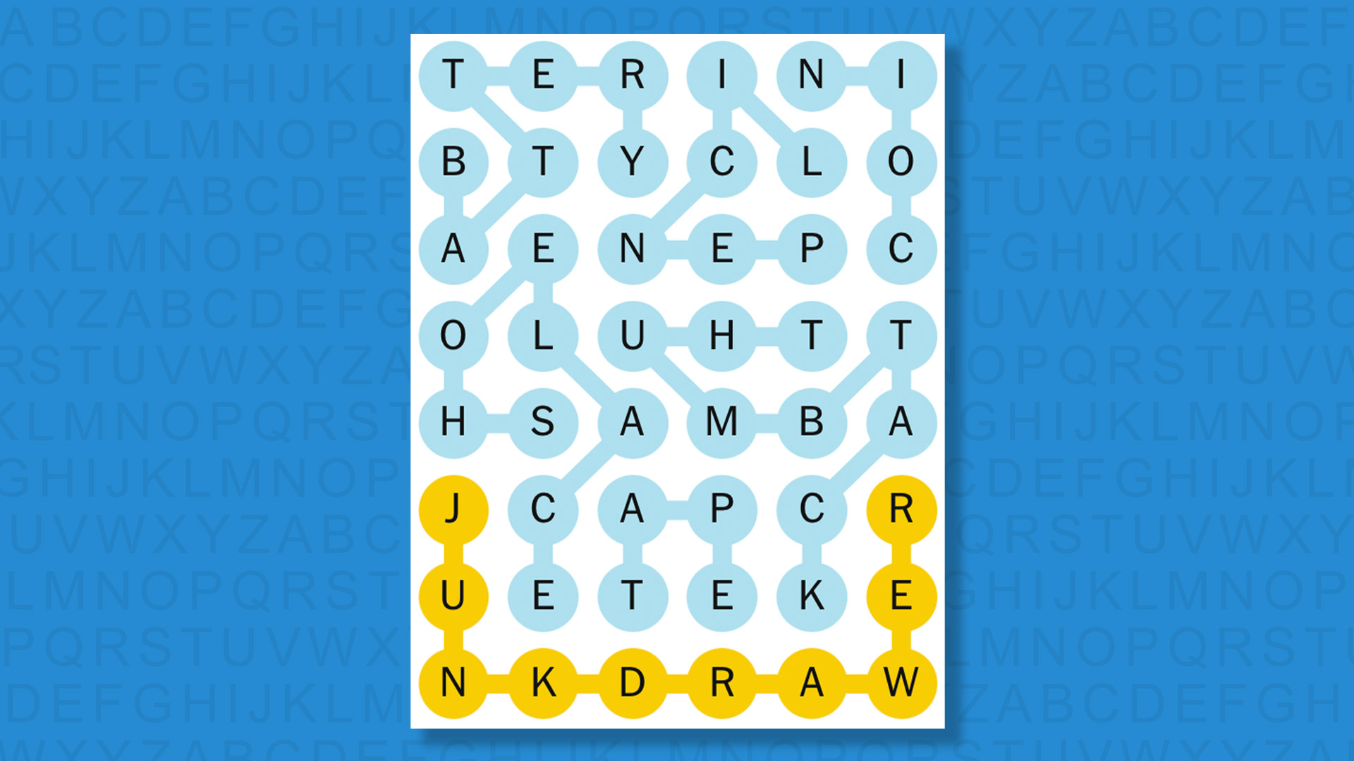 NYT Strands answers for game 598 on a blue background