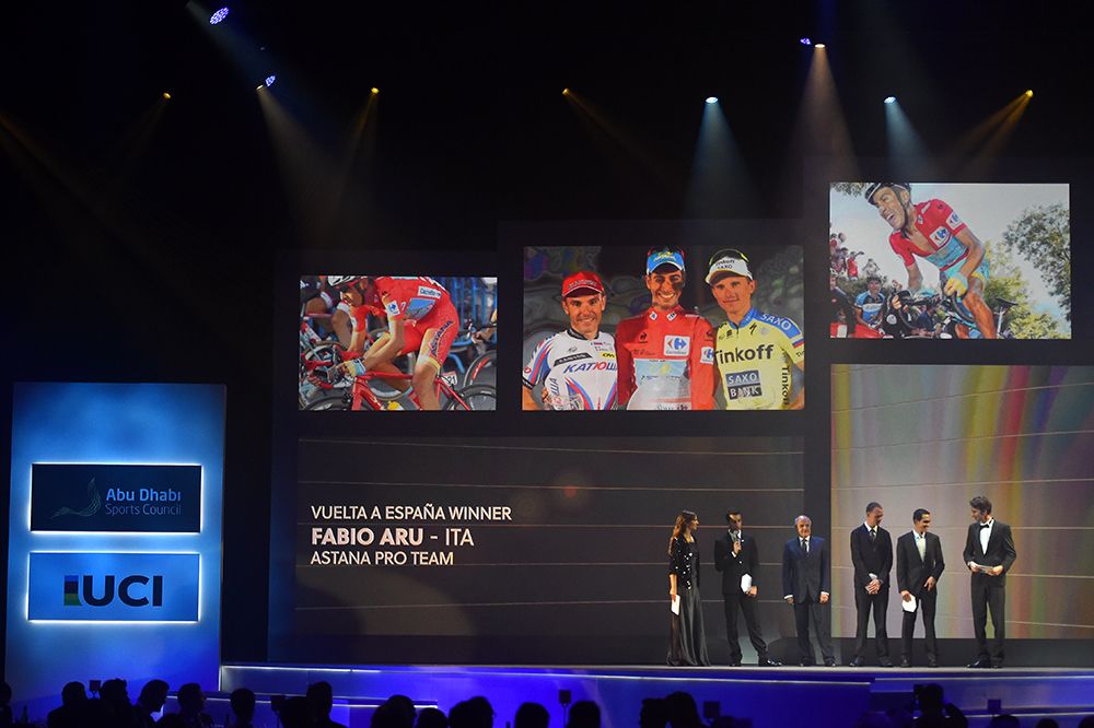 Fabio Aru was recognised for his Vuelta a Espana overall win