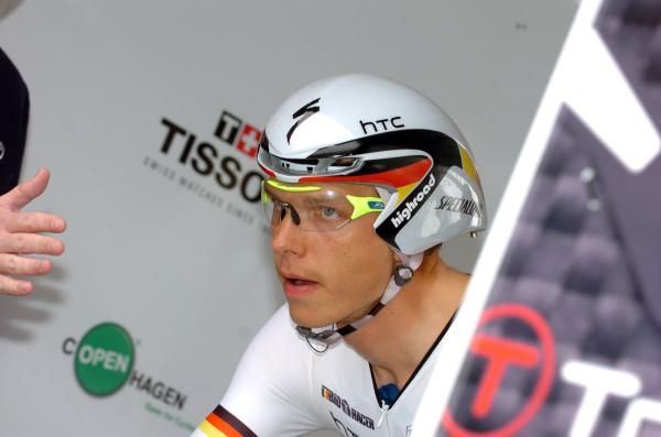 Tony Martin on the start ramp, ready for take off