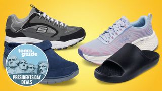 Collage of Skechers sneakers on sale