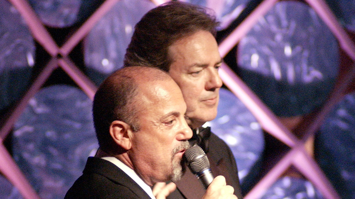 Billy Joel and Jimmy Webb during 34th Annual Songwriters Hall Of Fame Awards - Show at Marriott Marquis in New York City, New York, United States. (Photo by L. Busacca/WireImage for JLM)