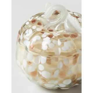 Cheena White Birch & Pumpkin Glass Pumpkin Candle