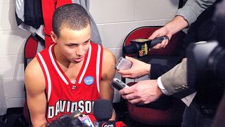 Stephen Curry taking an interview in Stephen Curry: Underrated