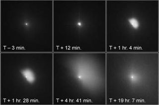 Collision of Deep Impact Spacecraft's Projectile and Comet 9P/Tempel 1