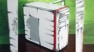 SuccessfulHost6375's cel shaded, hand-drawn PC case on a desk with a green background