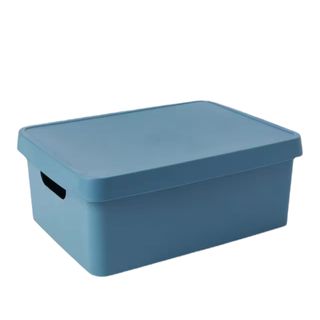 plastic opaque blue storage box 