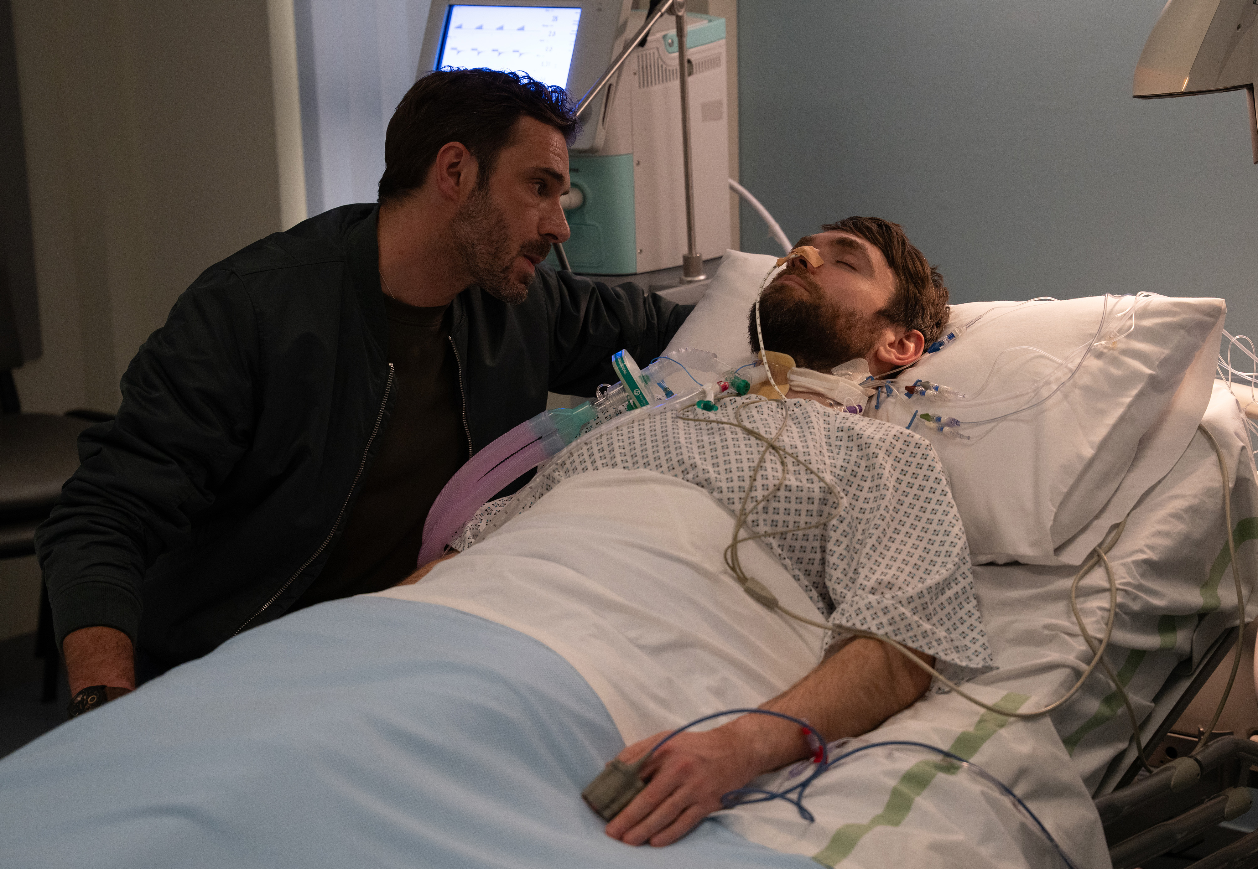 John with Aidan in hospital