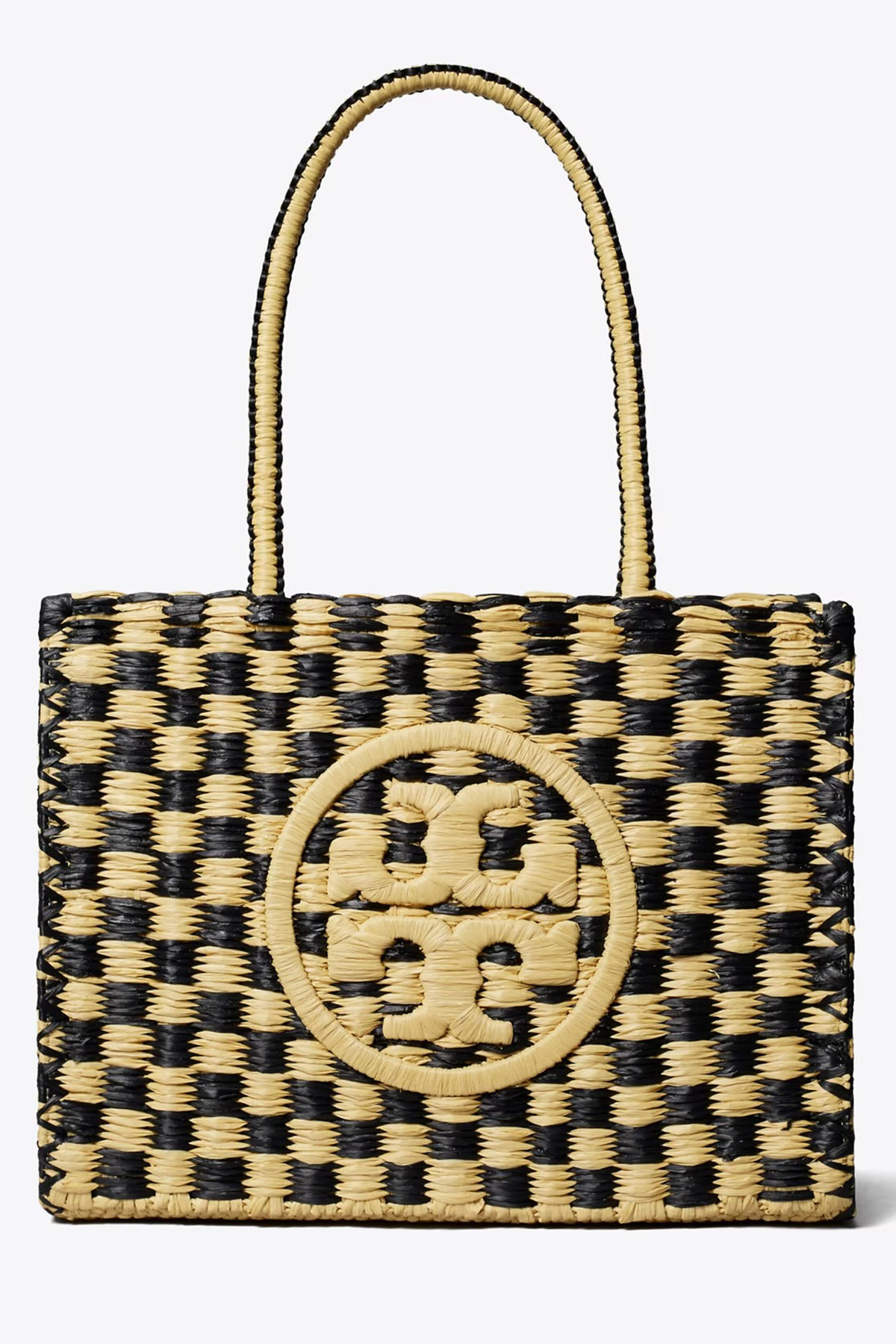 Small Ella Hand-Crocheted Checkered Tote