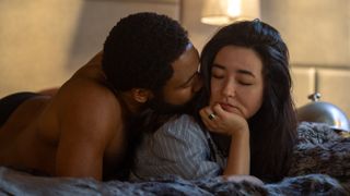 John (Donald Glover) and Jane (Maya Erskine) in bed together in Mr. & Mrs. Smith episode 3