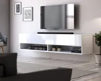 Mercury Row Dolton TV Stand in white inside modern living room