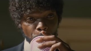 Samuel L. Jackson drinking from a straw in Pulp Fiction