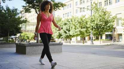 Woman outside walking